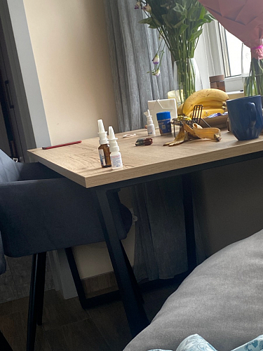 Деревянный стол Лота Лофт 140х80 черный матовый / бетон светлый фото покупателя 811