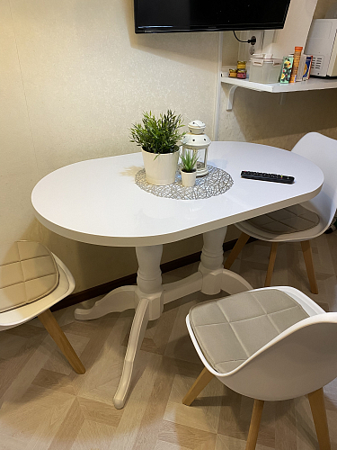 Деревянный стол Адней белый / рисунок фото покупателя 1