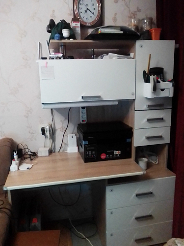 Стол компьютерный Джаз-17 белый правый фото покупателя 18