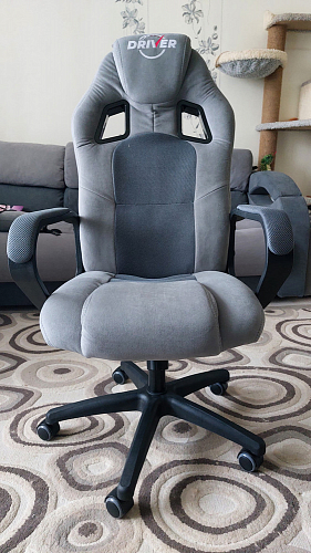 Компьютерное кресло Driver/Драйвер кожзам черный / ткань черный фото покупателя 9