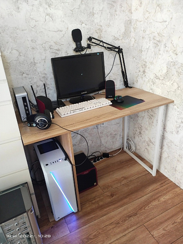 Письменный стол Челси Лофт дуб делано светлый / белый матовый фото покупателя 53