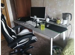 Стол Тринити Лофт 120 32 мм бетон / черный матовый фото покупателя 232