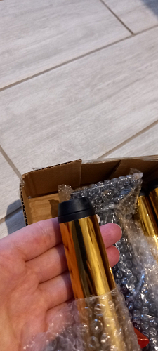 Стул на металлокаркасе Gabi 1 light blue / black / gold фото покупателя 959