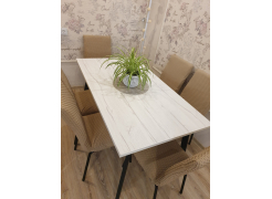 Стол Тринити Лофт 120 32 мм бетон / черный матовый фото покупателя 349