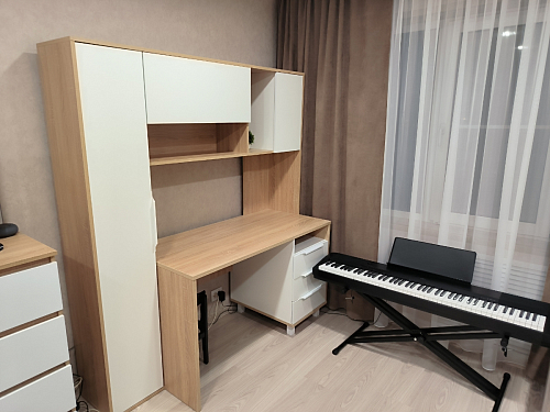 Компьютерный стол Комфорт 12.95 N дуб сонома / сатин фото покупателя 35