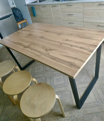 Деревянный стол Лота Лофт 120х75 белый матовый / дуб крафт золотой фото покупателя 188