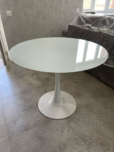 Стеклянный стол Tulip 90 white фото покупателя 43