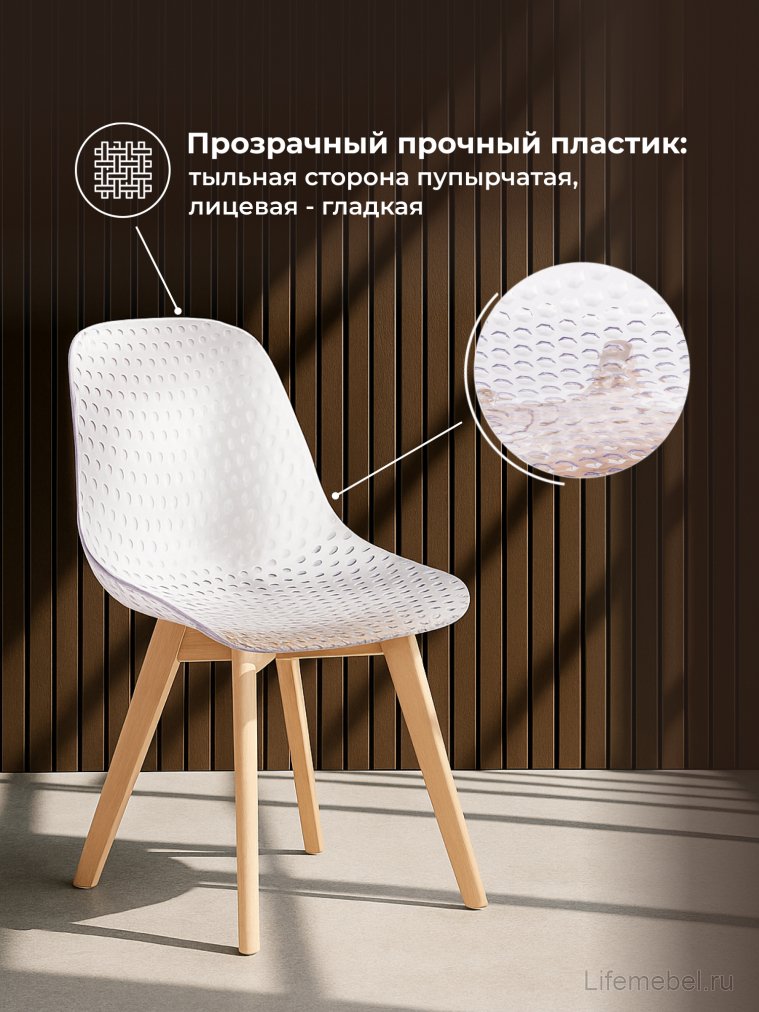 Пластиковый стул Vart clear / wood