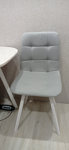 Стул на металлокаркасе Чилли синяя ткань / белый фото покупателя 425