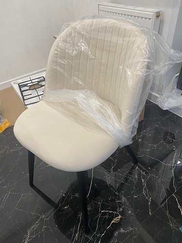 Стул на металлокаркасе Gabi 1 light blue / black / gold фото покупателя 536