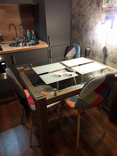 Стеклянный стол Бран орех кантри фото покупателя 3