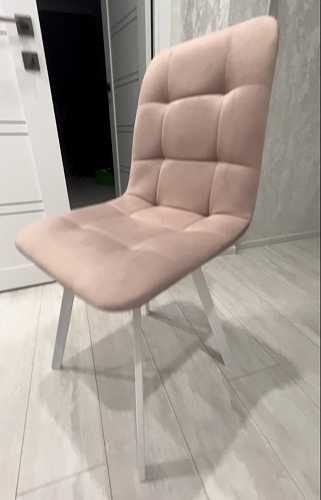 Стул на металлокаркасе Чилли синяя ткань / белый фото покупателя 641