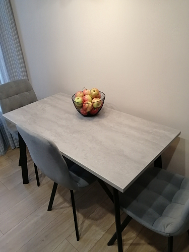 Стол Тринити Лофт 120 32 мм дуб галифакс табако / черный матовый фото покупателя 7