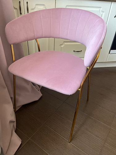 Стул на металлокаркасе Kamelia голубой / голубой / золотой фото покупателя 82