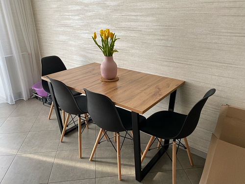 Деревянный стол Лота Лофт 120х75 белый матовый / дуб крафт золотой фото покупателя 233