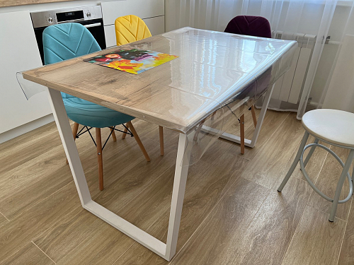 Деревянный стол Барон О 160 х 90 белая пленка шагрень / черный фото покупателя 4