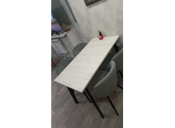 Стул на металлокаркасе Gabi 1 бежевый / черный с серебряными наконечниками фото покупателя 61