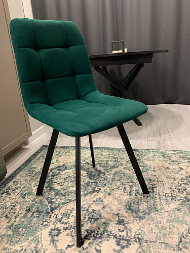 Стул на металлокаркасе Чилли К светло-серый велюр / черный каркас фото покупателя 1489