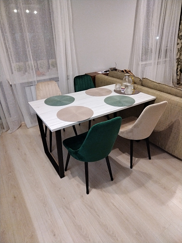 Стол Лота Лофт 140 25 мм черный матовый / бетон фото покупателя 524