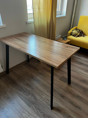 Стол Тринити Лофт 120 32 мм дуб галифакс табако / черный матовый фото покупателя 250