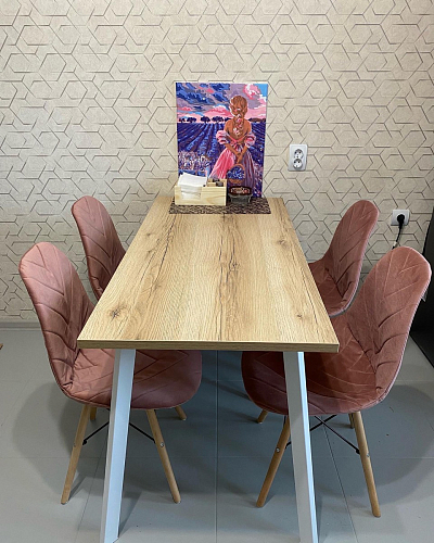 Стол Тринити Лофт 140 25 мм дуб делано темный / белый фото покупателя 205