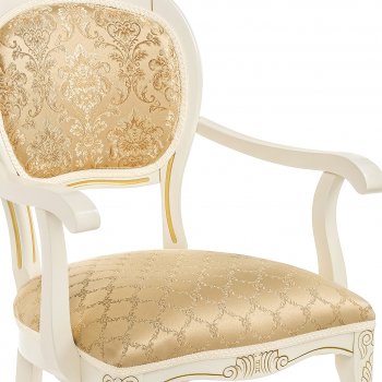 Кресло Лауро патина золото / бежевый тесьма 11