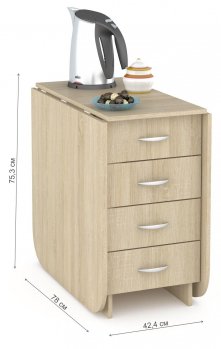 Стол-книжка Глория 606 М с ящиками дуб сонома