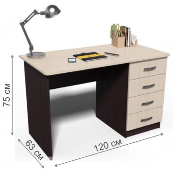 Стол письменный СП4 венге / дуб молочный