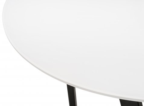 Стеклянный стол Алингсос 100(140)х100х76 белый / белая шагрень