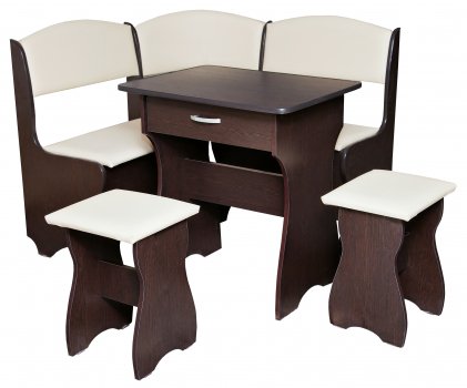 Кухонный уголок Елена-7 мини венге / кожзам бежевый