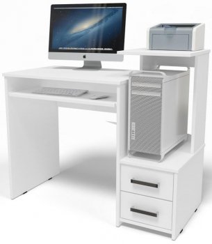 Стол компьютерный Джаз-24 правый белый
