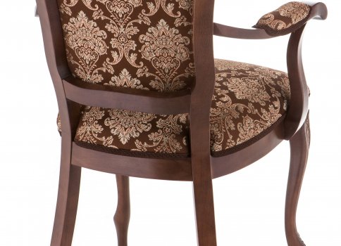 Кресло Руджеро с мягкими подлокотниками орех / шоколад